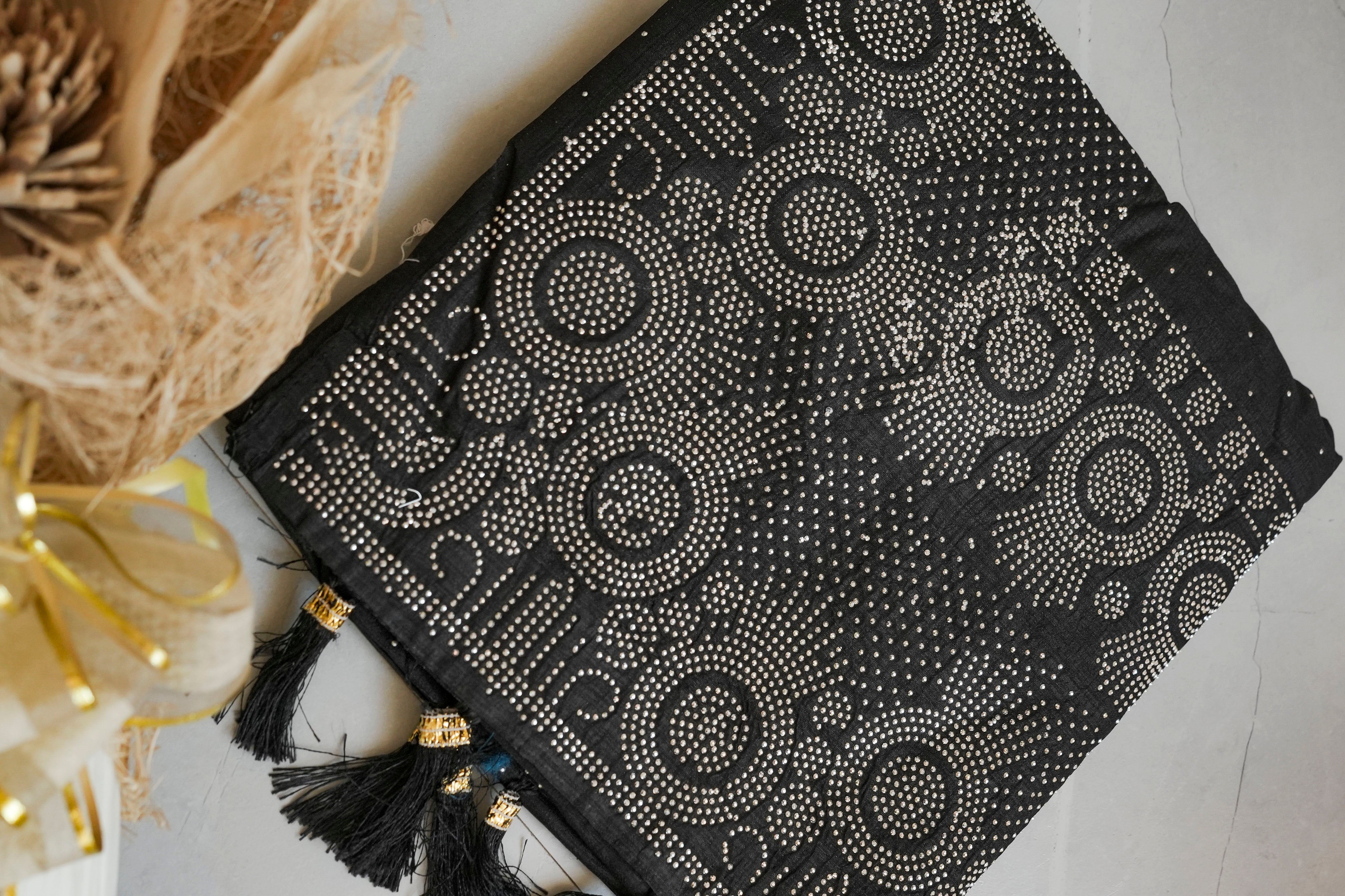 New Georgette Saree with Luxury Diamond Work and Diamond Border