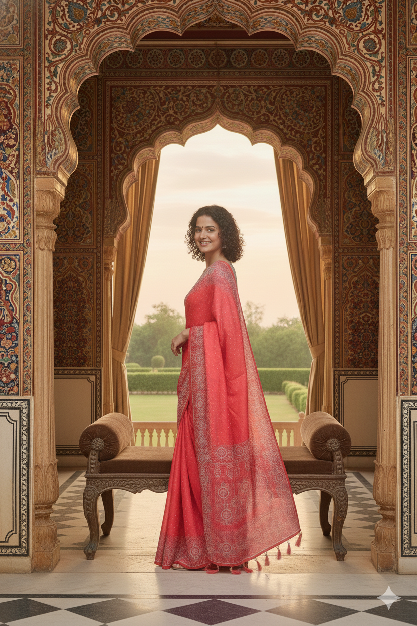 New Georgette Saree with Luxury Diamond Work and Diamond Border