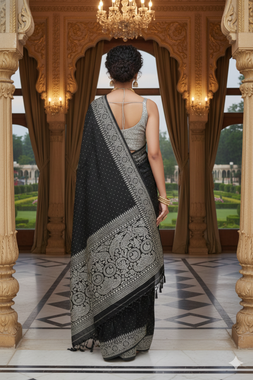 New Georgette Saree with Luxury Diamond Work and Diamond Border