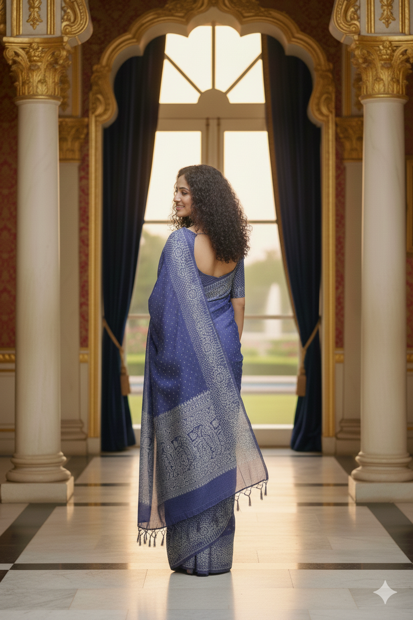 New Georgette Saree with Luxury Diamond Work and Diamond Border