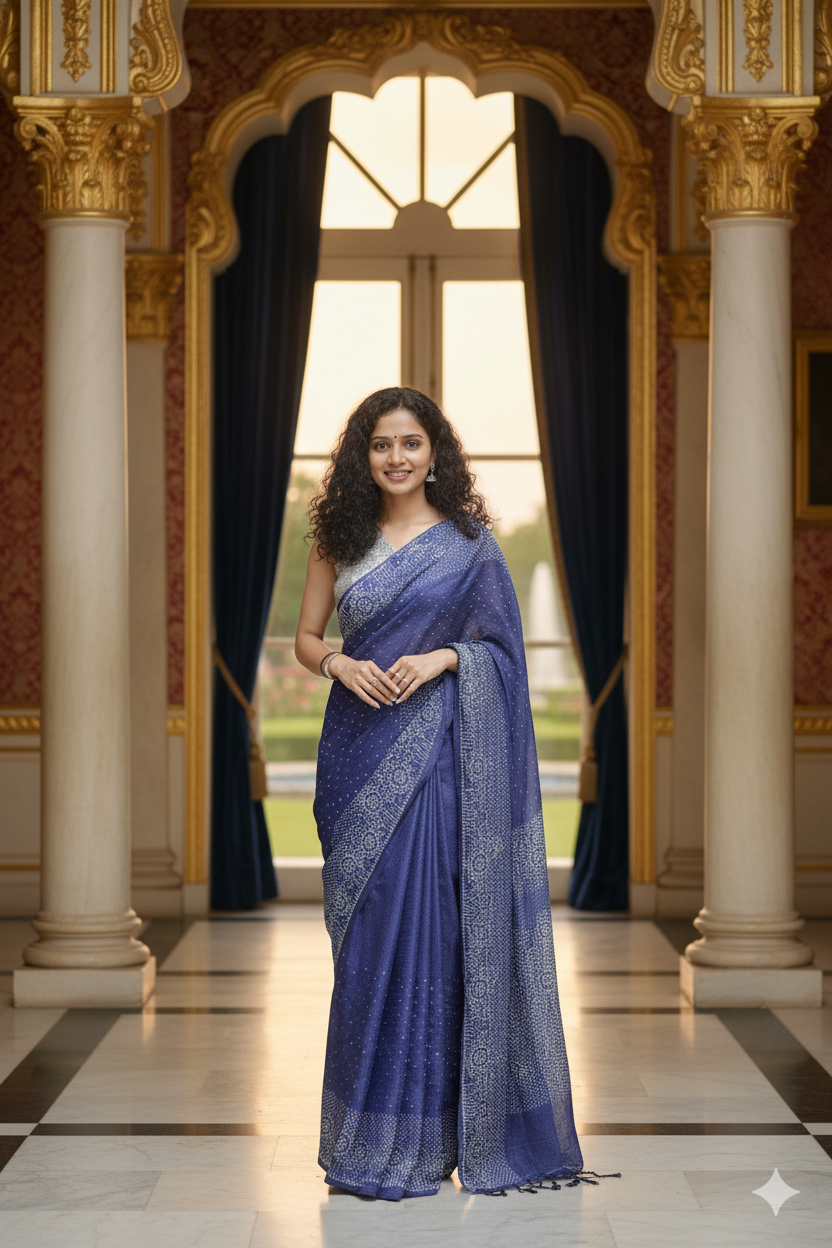 New Georgette Saree with Luxury Diamond Work and Diamond Border