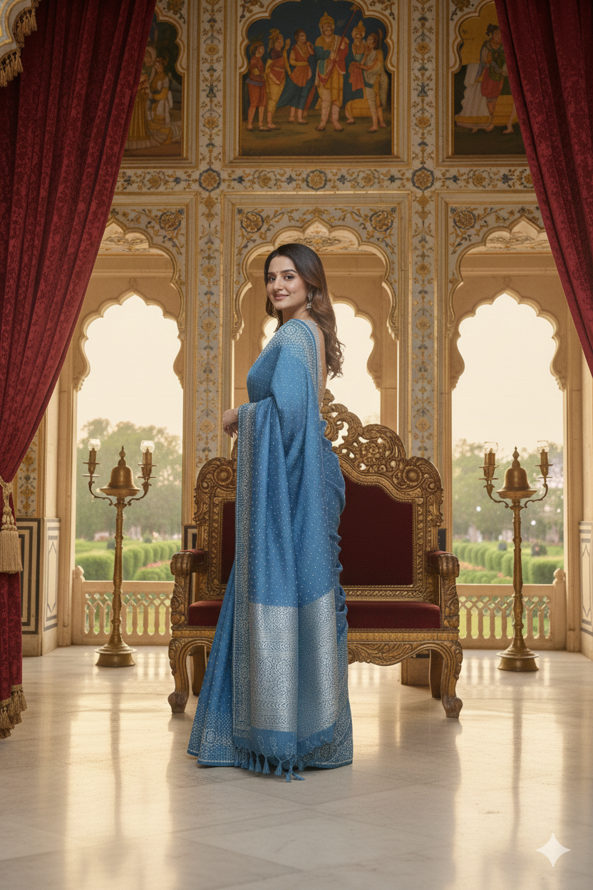 New Georgette Saree with Luxury Diamond Work and Diamond Border