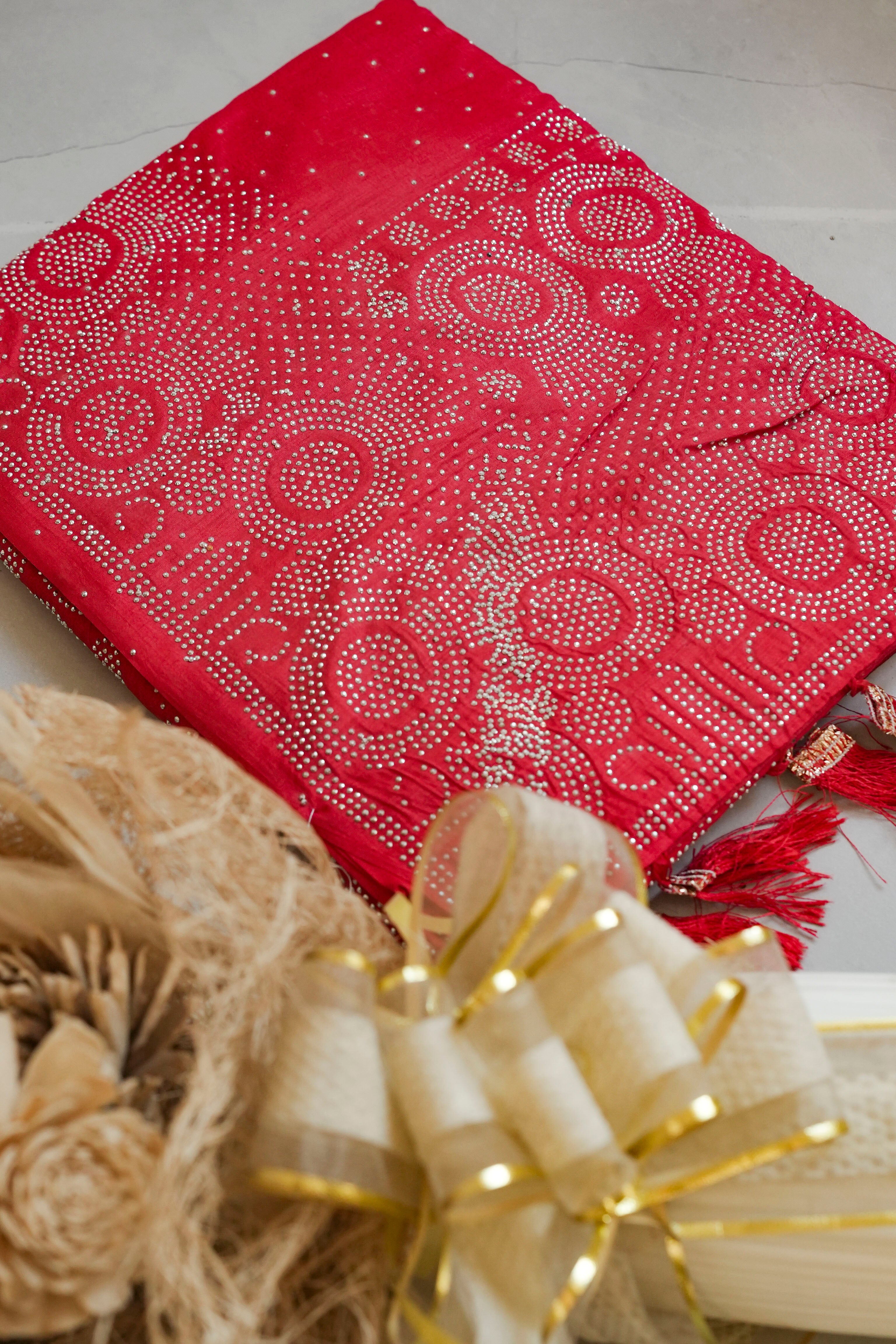 New Georgette Saree with Luxury Diamond Work and Diamond Border