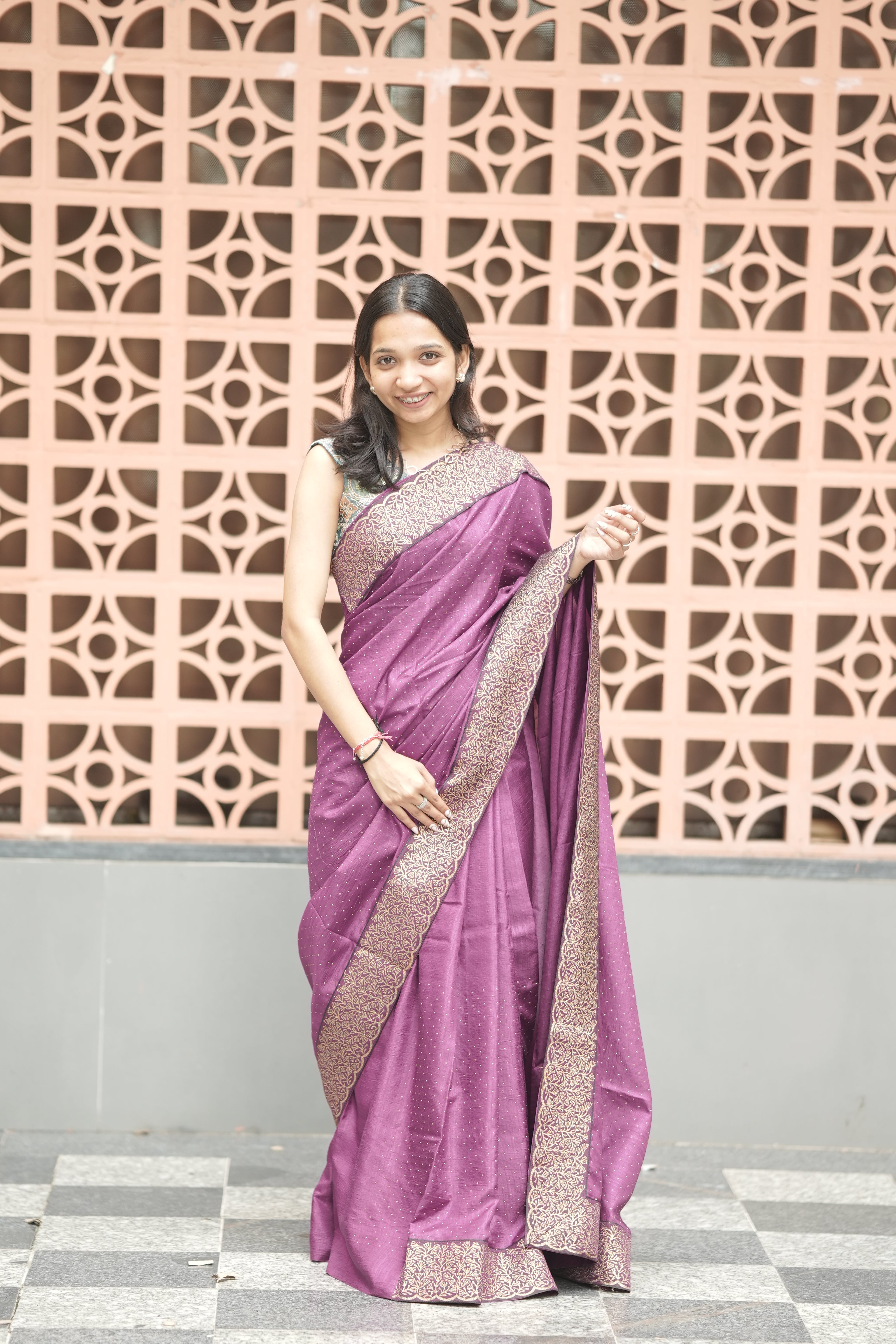 New Georgette Saree with Luxury Lace Border