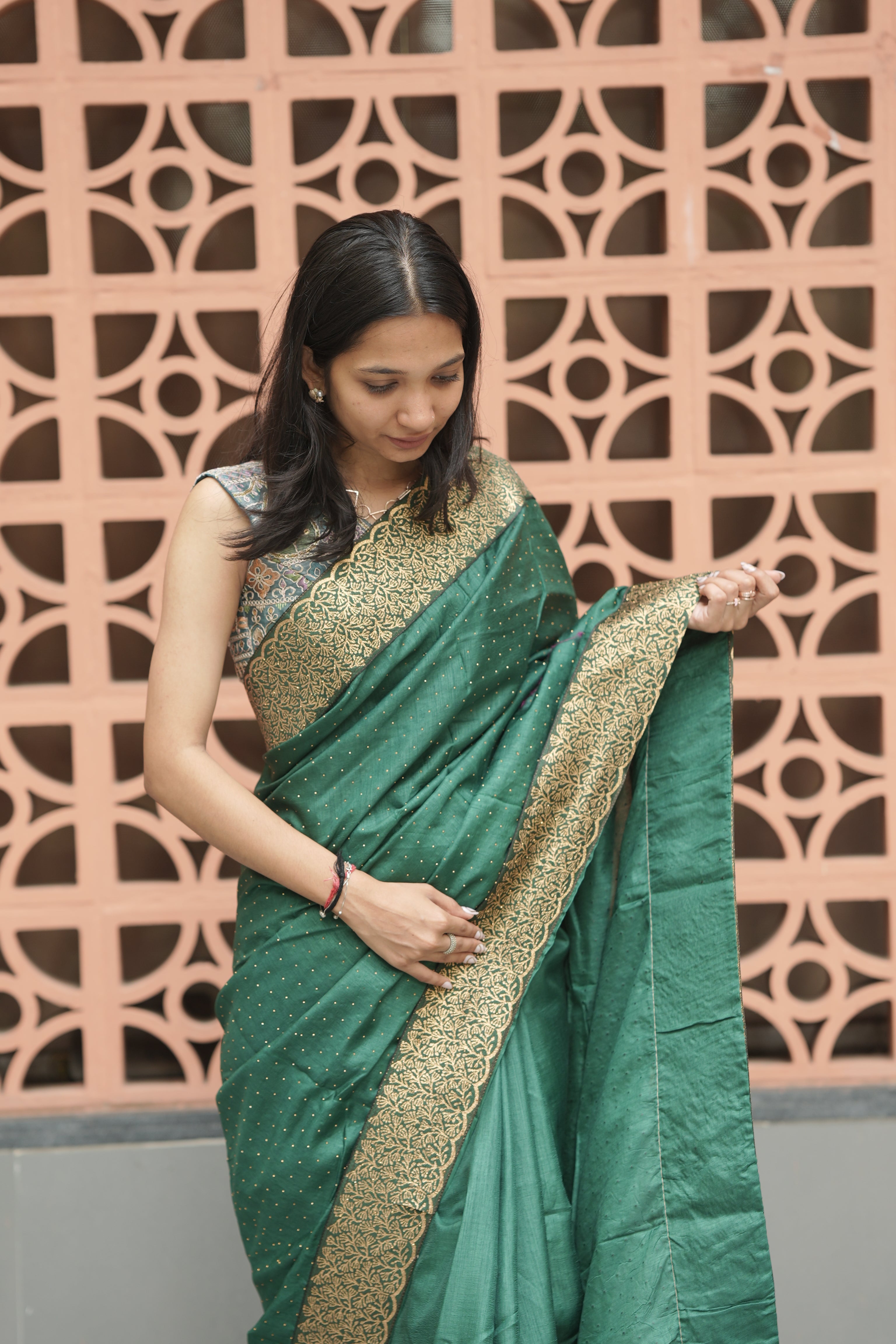 New Georgette Saree with Luxury Lace Border