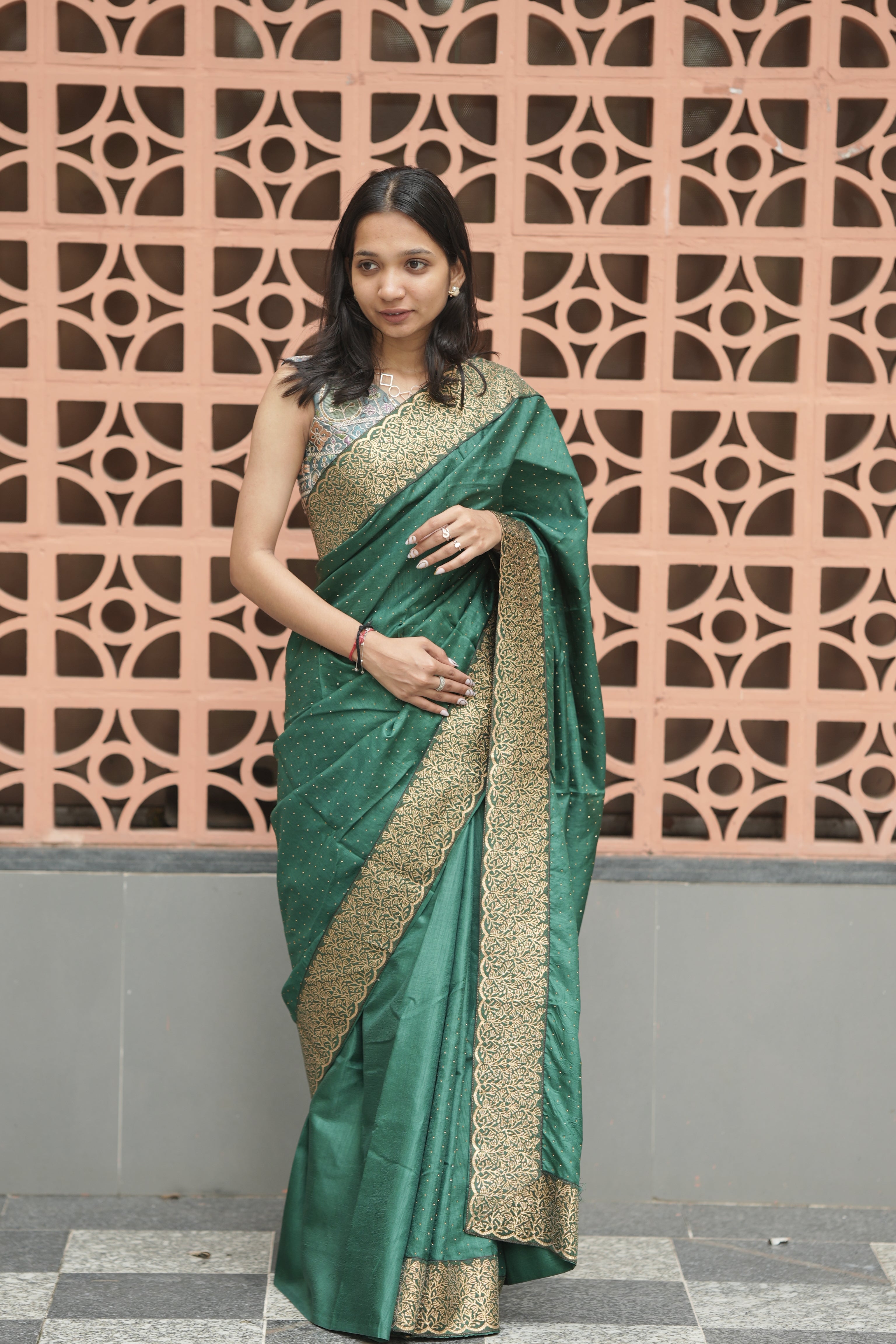 New Georgette Saree with Luxury Lace Border