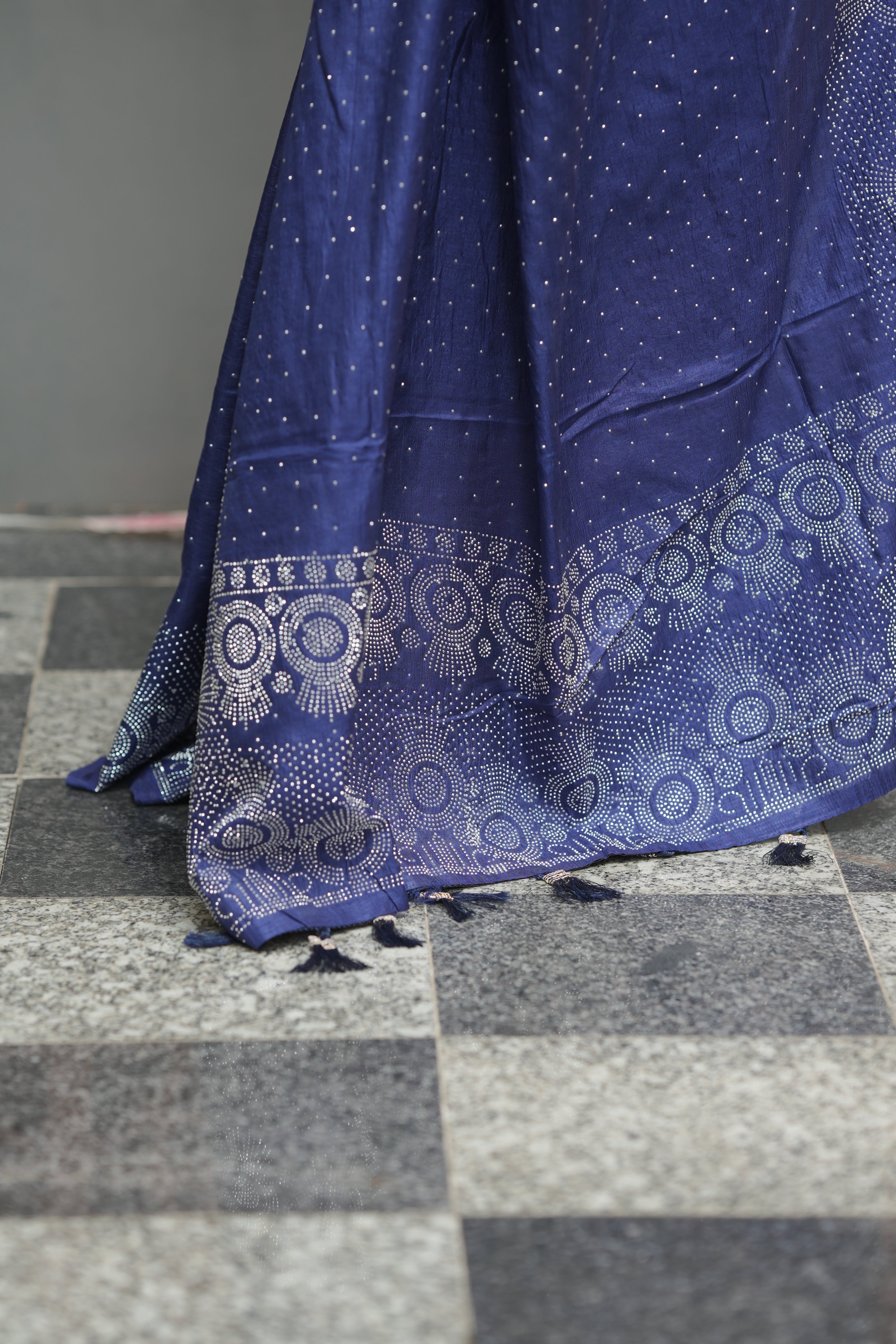 New Georgette Saree with Luxury Diamond Work and Diamond Border