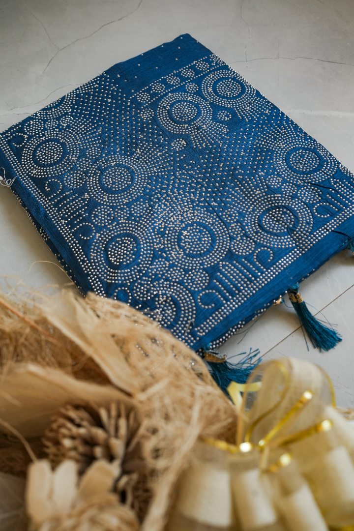 New Georgette Saree with Luxury Diamond Work and Diamond Border