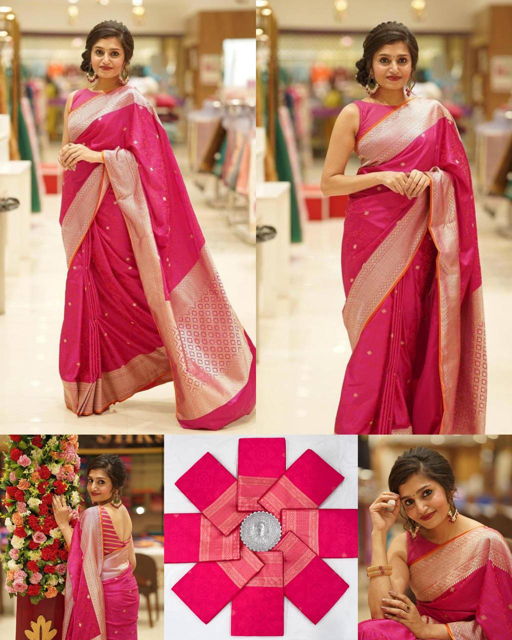 Exclusive Pink Zari-Weave Soft Silk Saree with Rich Diamond Pallu, Traditional Border, and Elegant Festive Wear Design