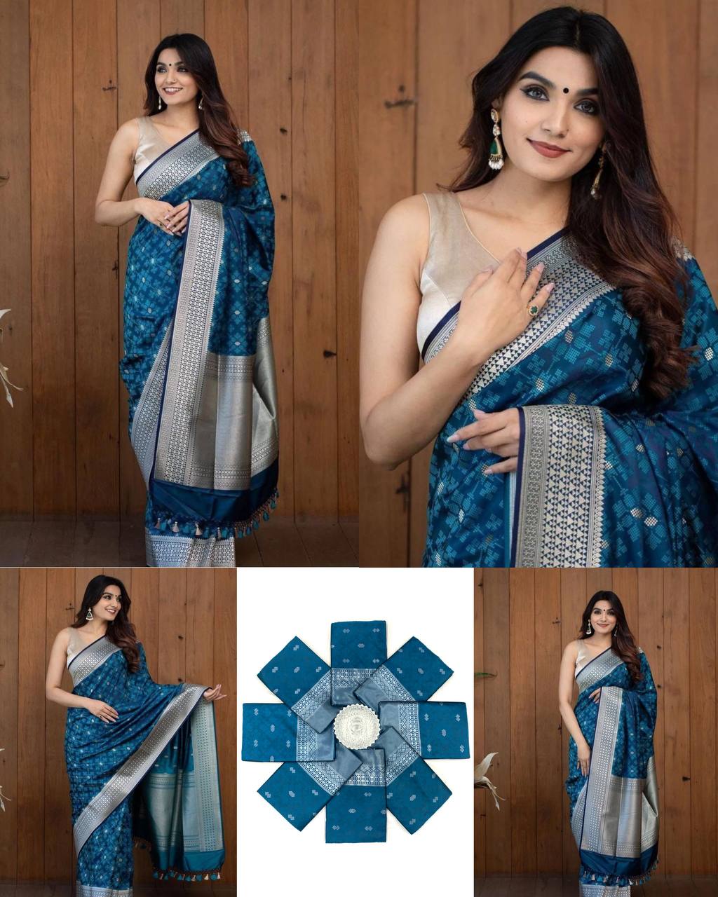 Premium Blue Soft Silk Saree with Intricate Silver Zari Weaving, Rich Pallu, and Elegant Festive & Wedding Wear Design